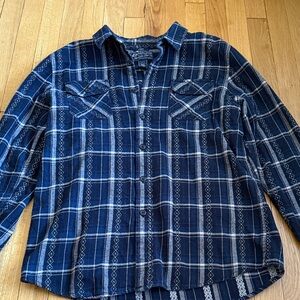American Rag Men's Blue Plaid Button-Down Shirt